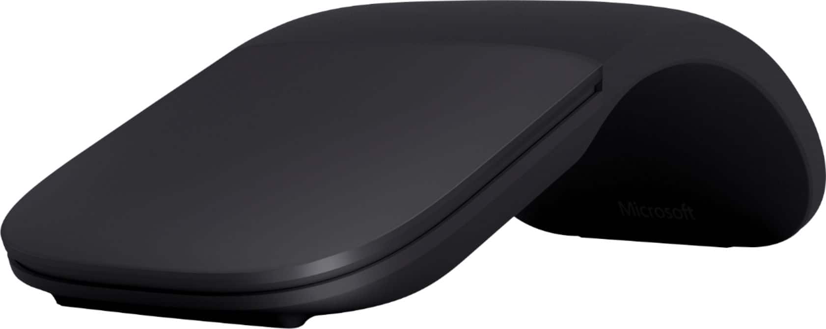 Front. Microsoft - Surface Arc Wireless BlueTrack Ambidextrous Mouse - Black.