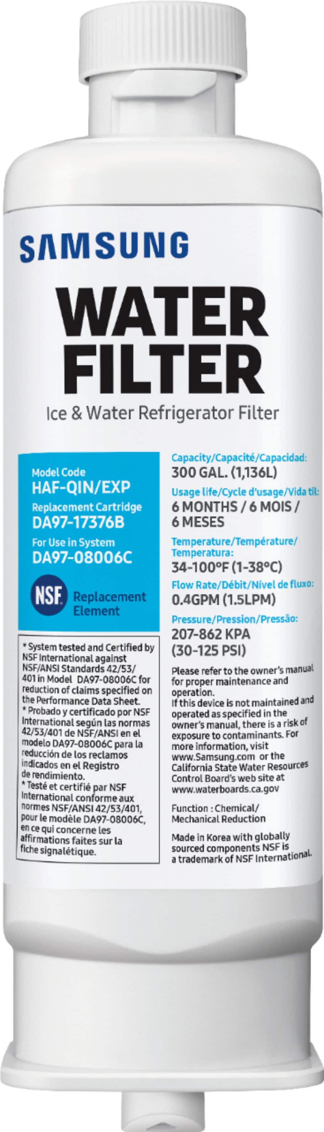 Left. Samsung - Water Filter for Select Samsung Refrigerators - White.