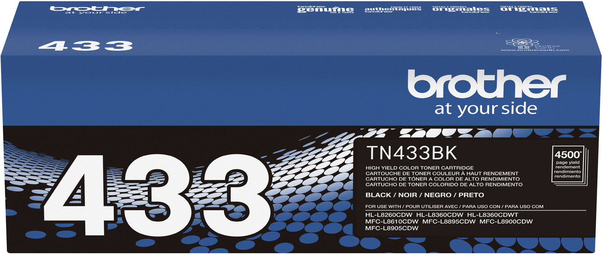Brother Genuine TN433BK High Yield Toner-Retail Packaging, Black, 1 Size