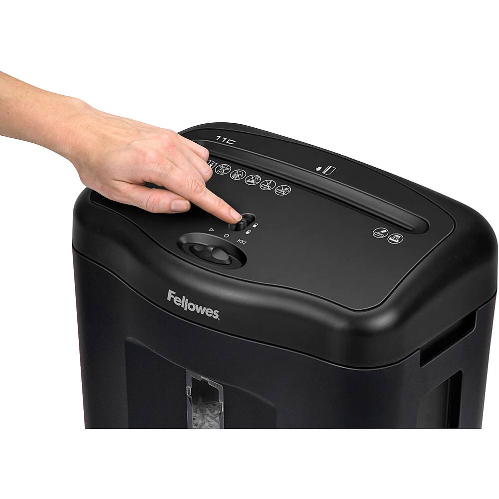 Alt View 16. Fellowes - Powershred 11C, 11 Sheet Cross Cut Paper Shredder - Black.