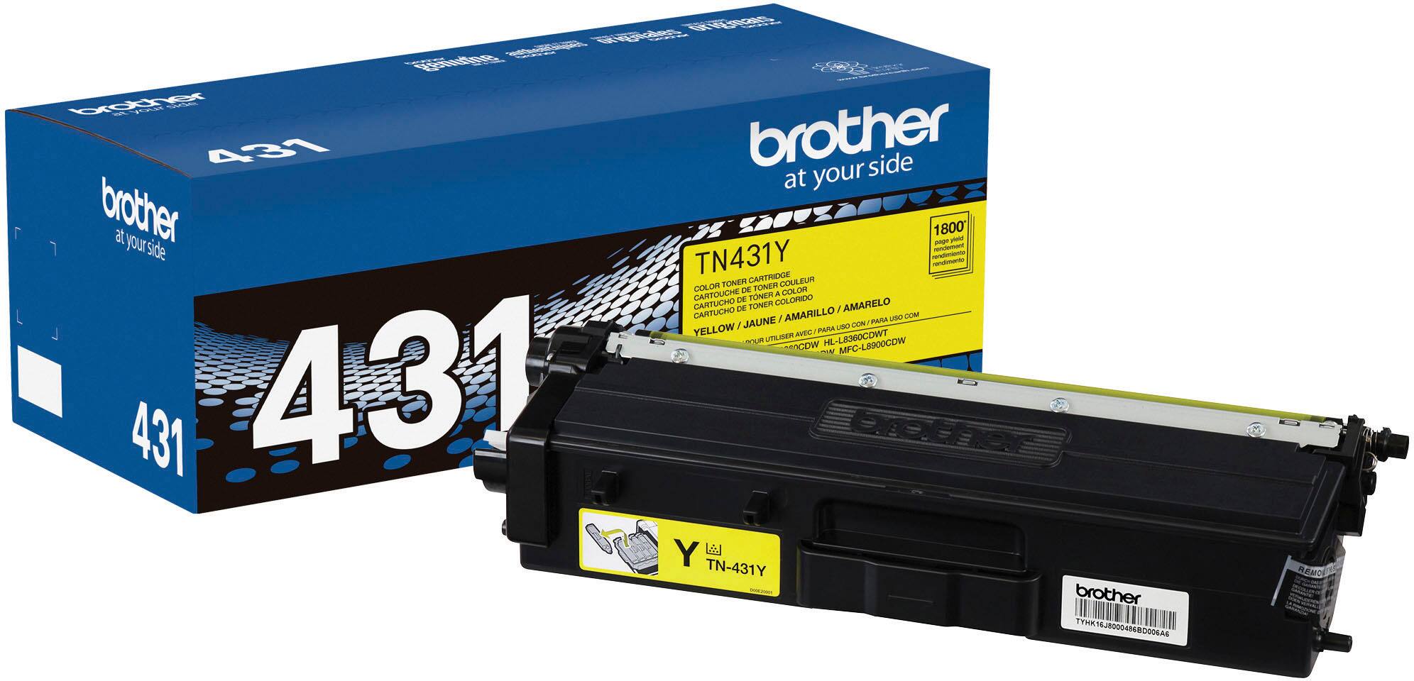 Front. Brother - TN431Y Standard-Yield Toner Cartridge - Yellow.
