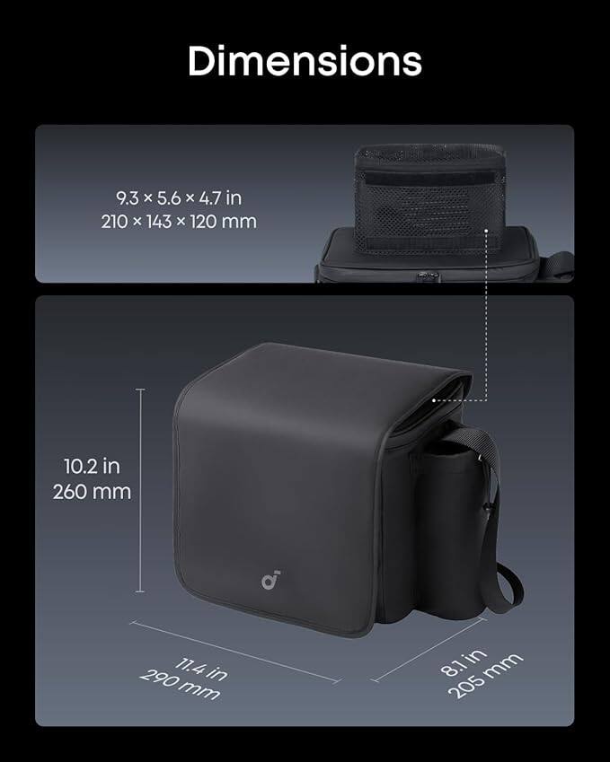 Dimensions: 9.3 x 5.6 x 4.7 in (210 x 143 x 120 mm), 10.2 in (260 mm), 11.4 in (290 mm), 8.1 in (205 mm)