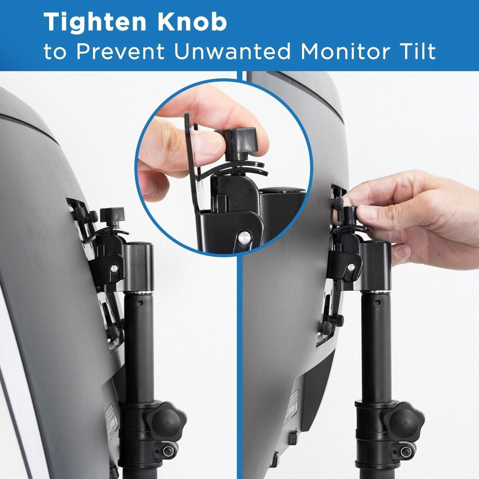 Tighten Knob to Prevent Unwanted Monitor Tilt