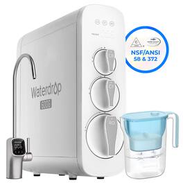 Waterdrop - G3P600 Reverse Osmosis System Extra WD-PT-05B-L Water Filter Pitcher - White