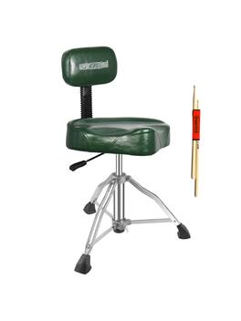 5 CORE - Drum Throne w Backrest 4" Padded Stool Adjustable 24.5" Drummer Chair w 441Lb Capacity - Green