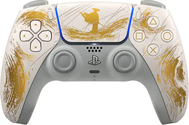 Front. Sony Interactive Entertainment - PlayStation 5 DualSense® Wireless Controller – Ghost of Yōtei™ Gold Limited Edition - Ghost of Yōtei Gold Limited Edition.