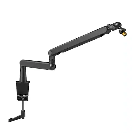 Front. FIFINE - FIFINE Suspension Scissor Microphone Stand Boom Arm - Desk Clamp, Screw Adapter, Cable Management, Streaming & Gaming - BLACK.