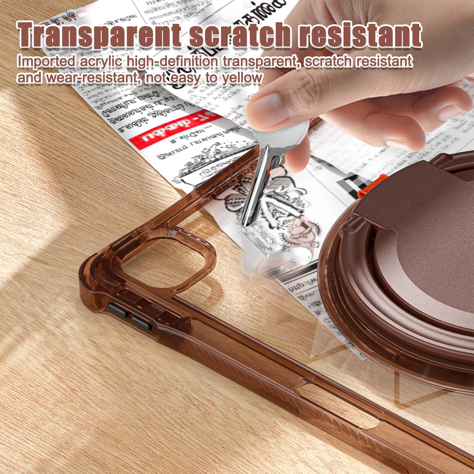 Transparent scratch resistant  
Imported acrylic high-definition transparent, scratch resistant and wear-resistant, not easy to yellow
