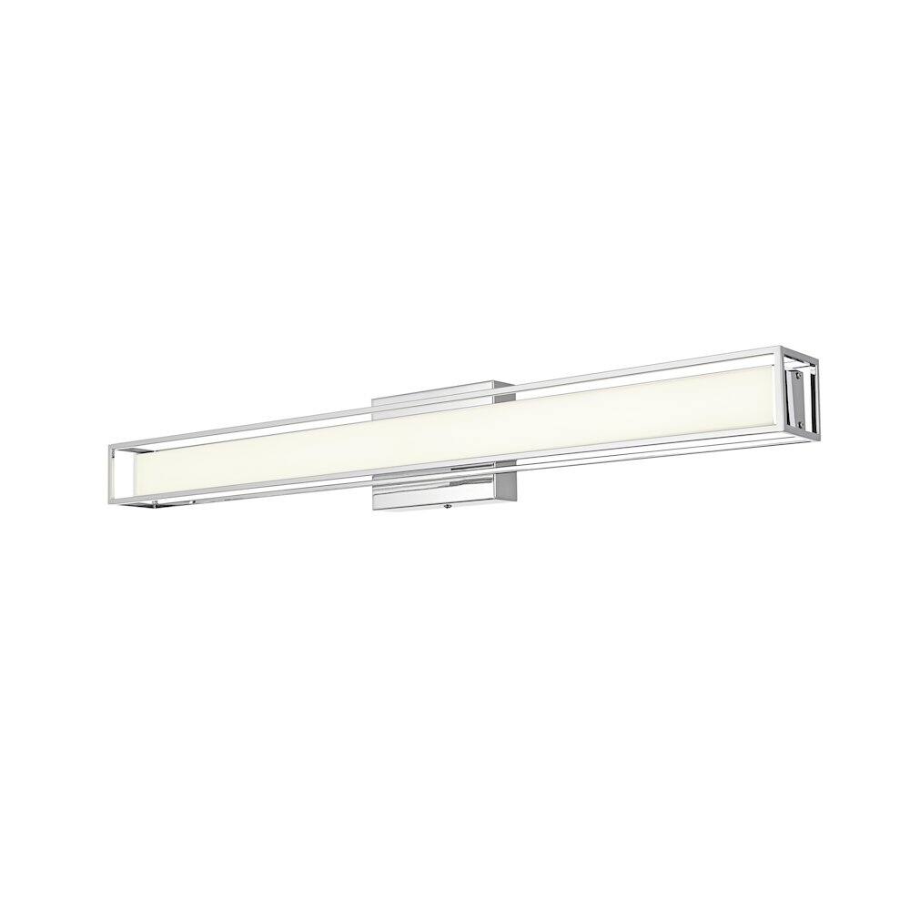 Angle. Living District - Aden 31 Inch Led Wall Sconce In Chrome - Chrome.