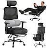 Front. COQOOL - Ergonomic Mesh Office Chair with Footrest, Adaptive Lumbar Support, Adjustable Headrest & 3D Armrests - black.