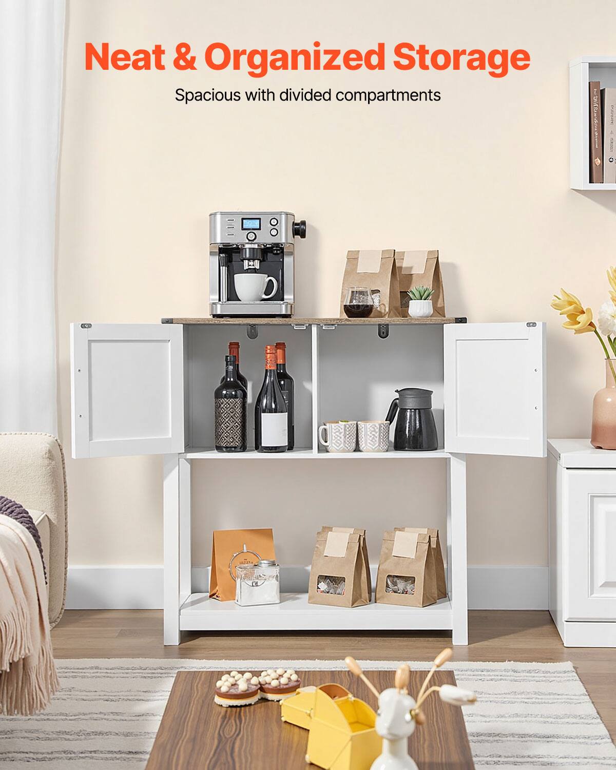 Neat & Organized Storage  
Spacious with divided compartments