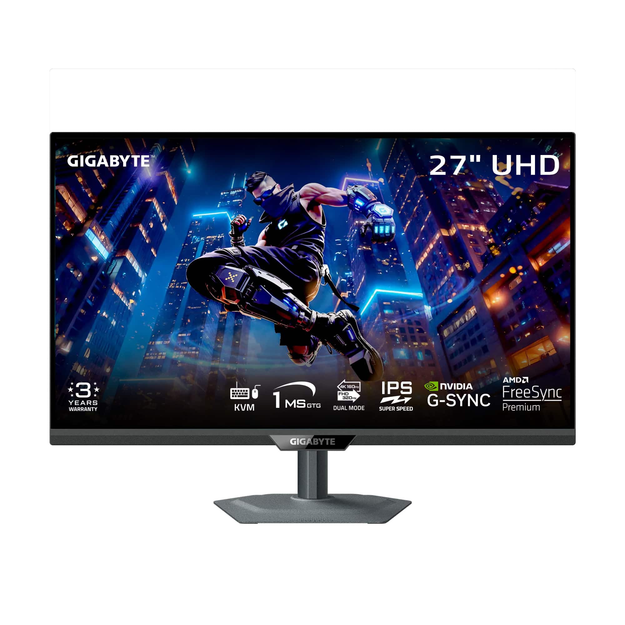 GIGABYTE - M Series 27" IPS QHD 160Hz 1-ms FreeSync Premium G-Sync Compatible with VESA HDR (HDMI, DisplayPort, USB) - Black
