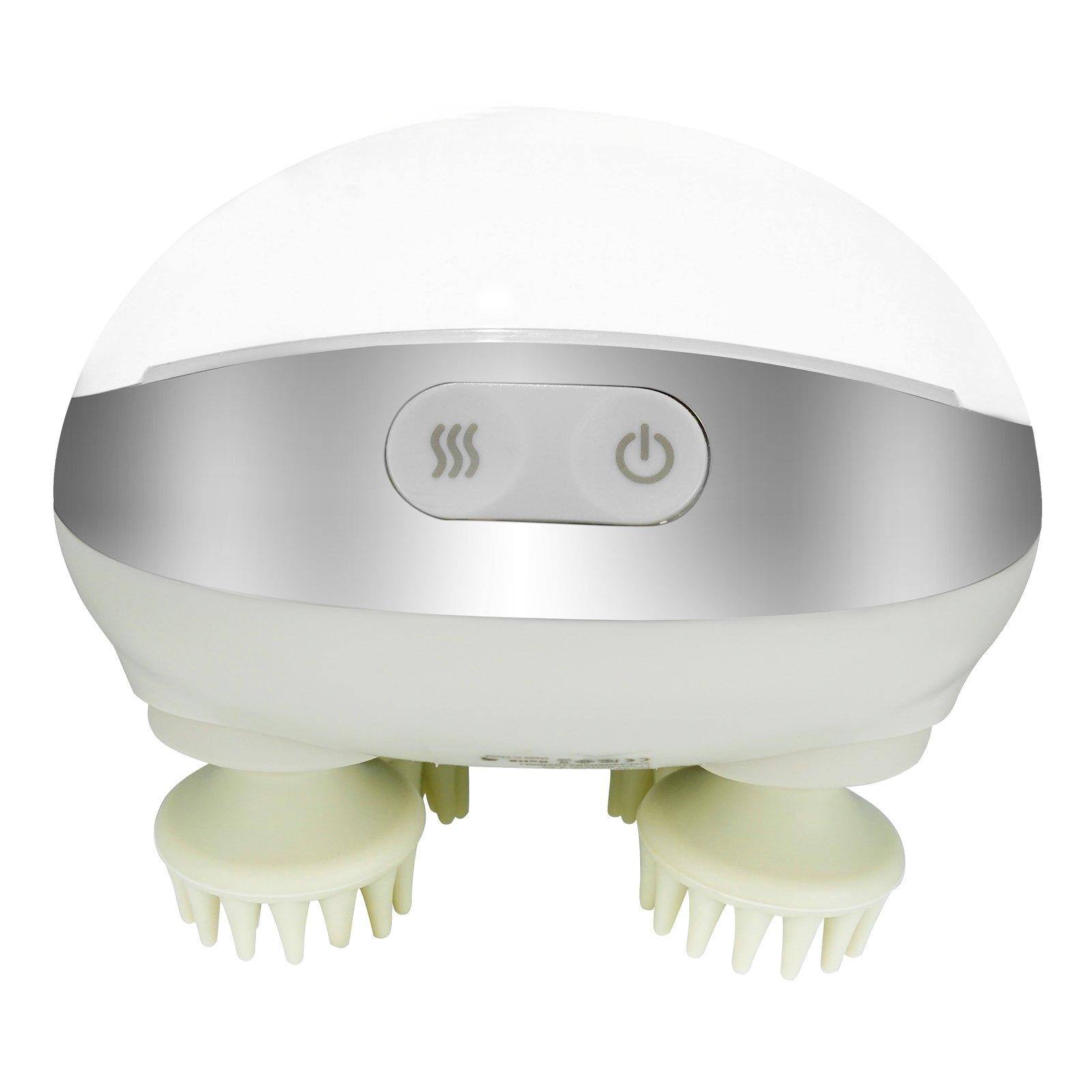 Alt View 10. Glintex - Electric Scalp Massager Waterproof Portable Rechargeable Kneading Head Massager for Stress Relief and Hair Care - Elegant White.