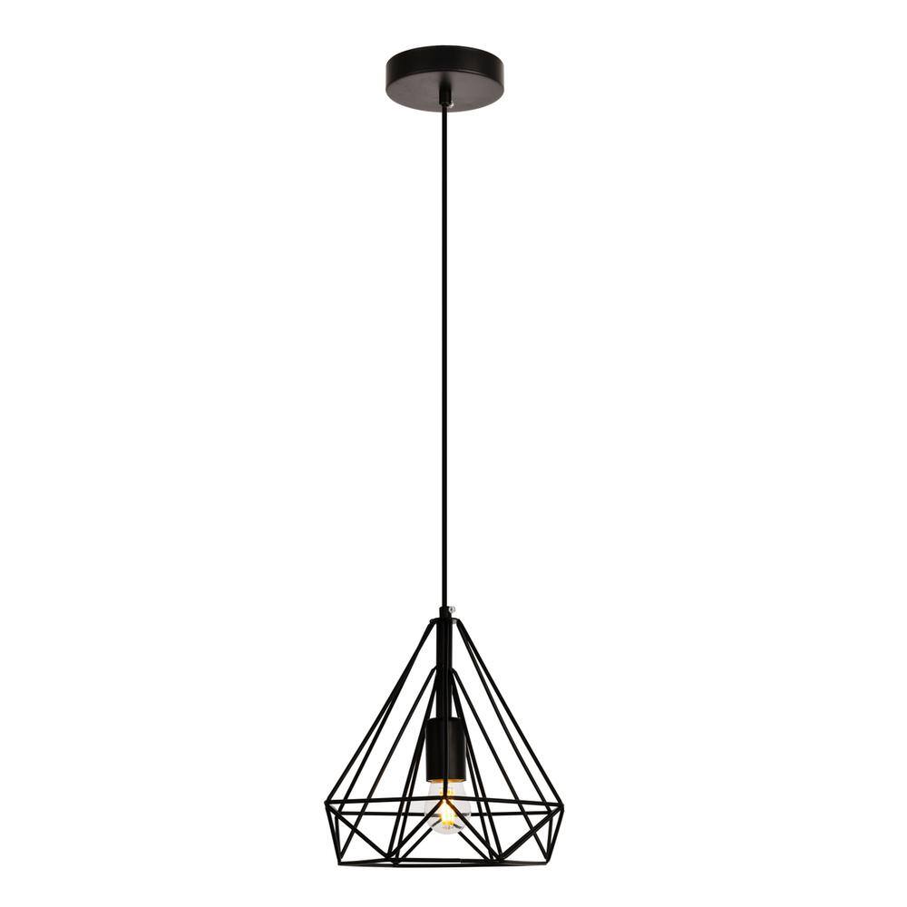 Front. Living District - Jago Collection Pendant D9.8 H9.8 Lt:1 Black Finish - Black.