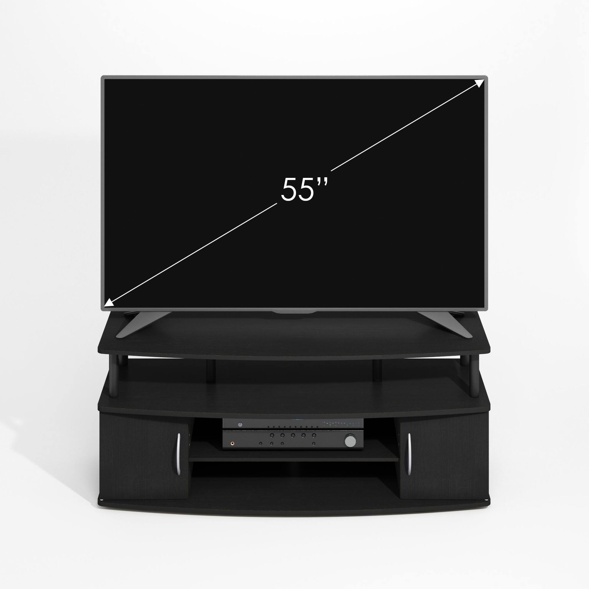 Alt View 4. Furinno - JAYA Large Entertainment Center Hold up to 55-IN TV - Darkwood.