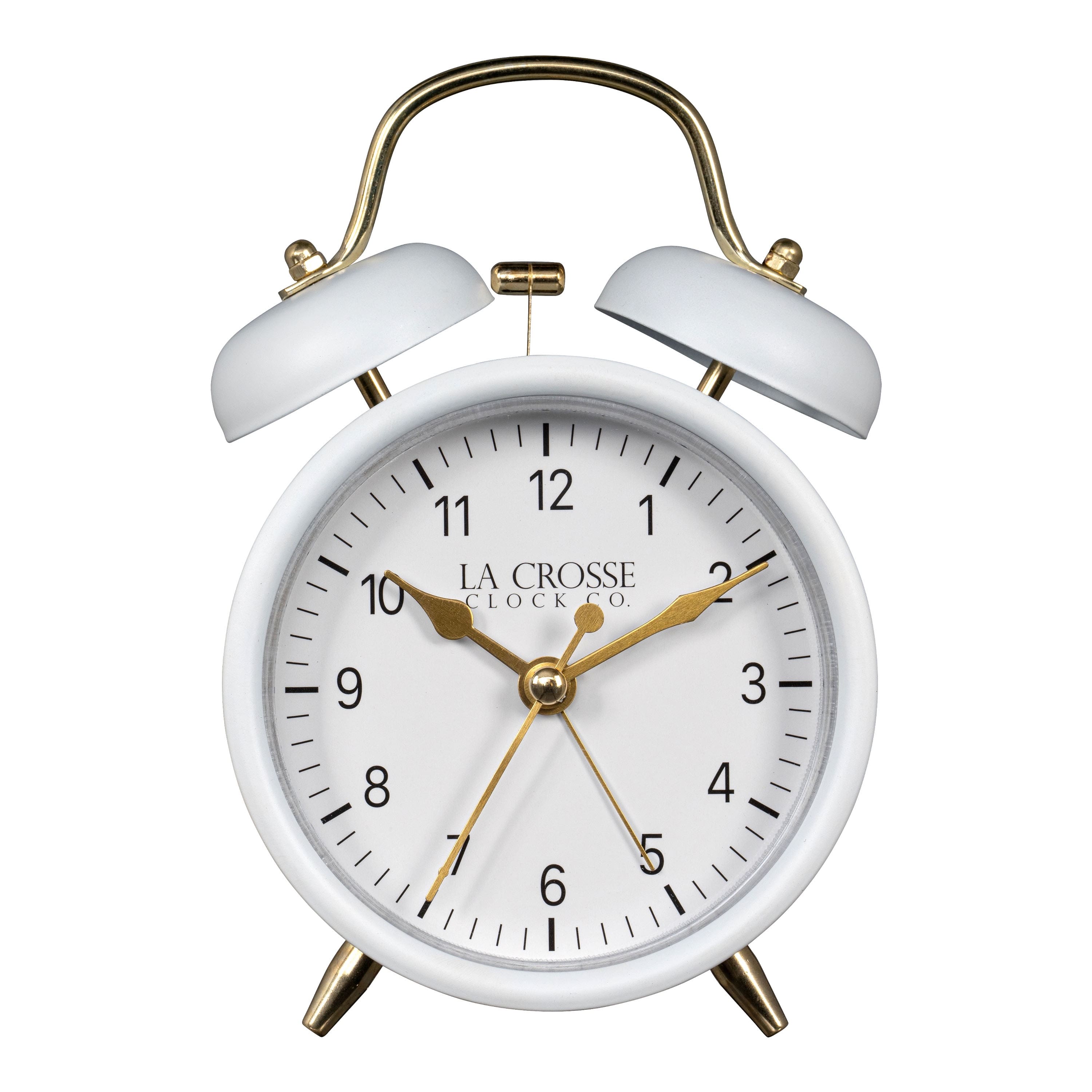 La Crosse Clock Co. Twin Bell Silent Sweeping Quartz Analog Alarm