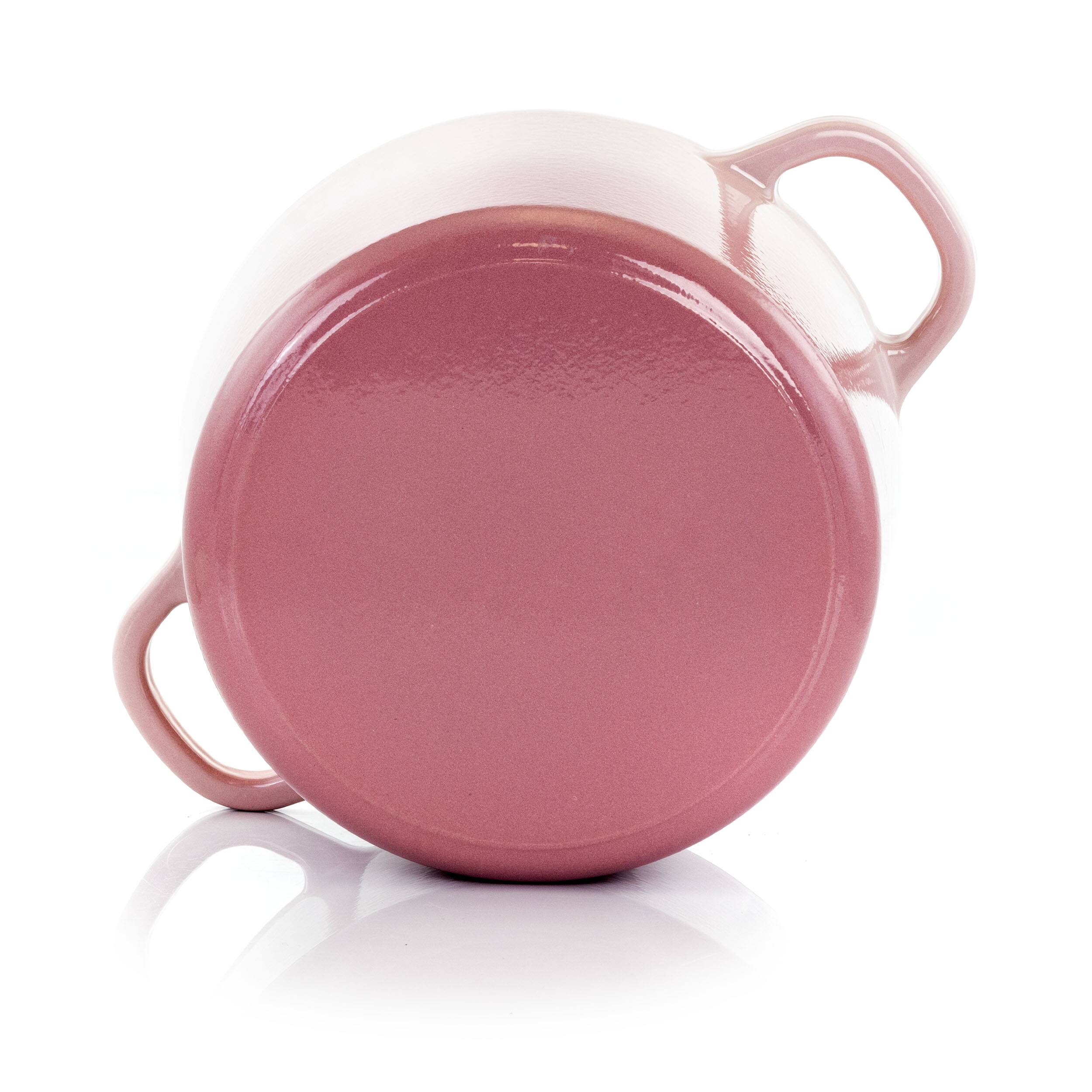 Alt View 3. Crockpot - Crock-Pot Artisan 2 Piece 5 Quarts Enamled Cast Iron Dutch Oven in Blush Pink - Blush Pink.