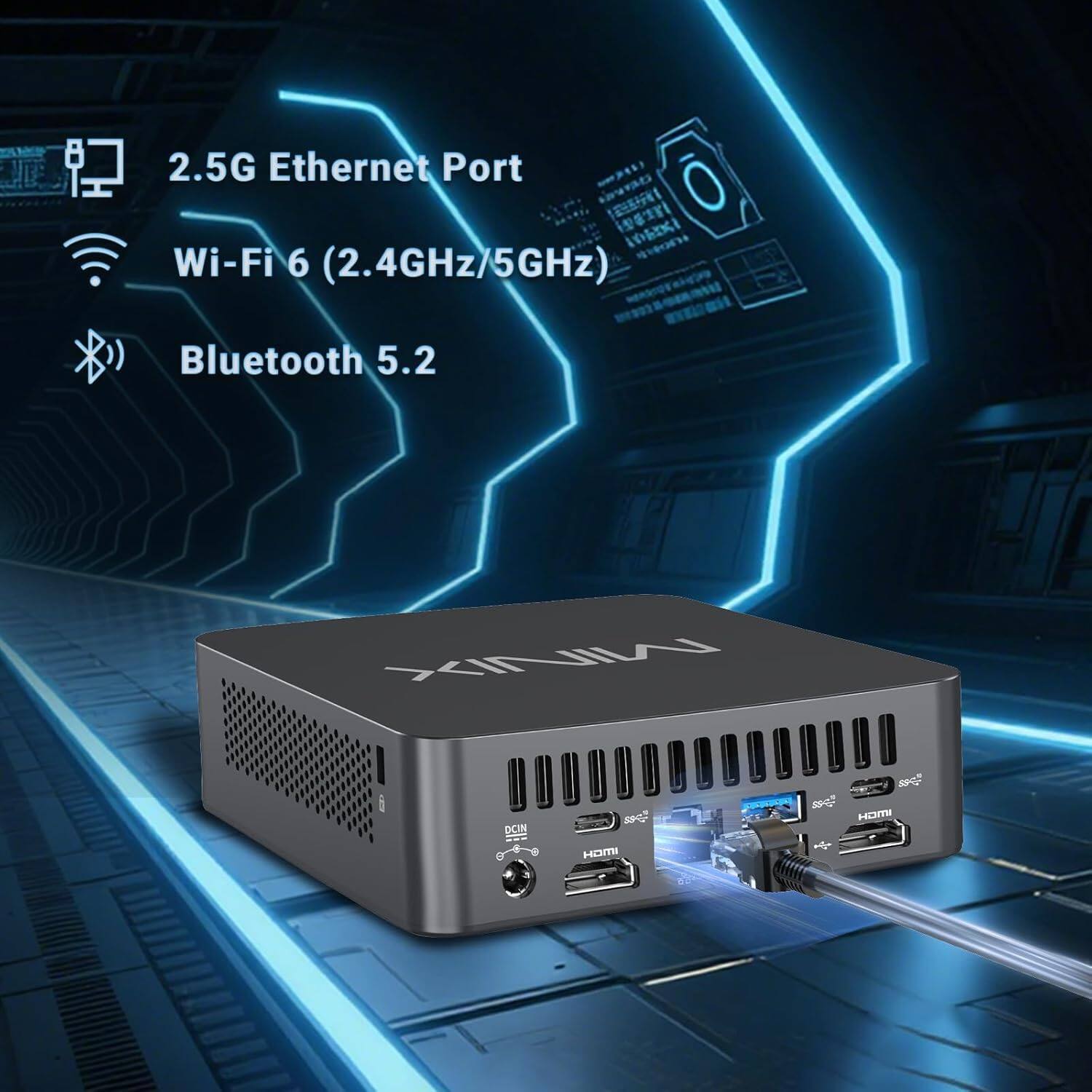 MINIX NUC355 Mini PC, Intel Core 3 N355, 16GB DDR5, 512GB PCIe SSD