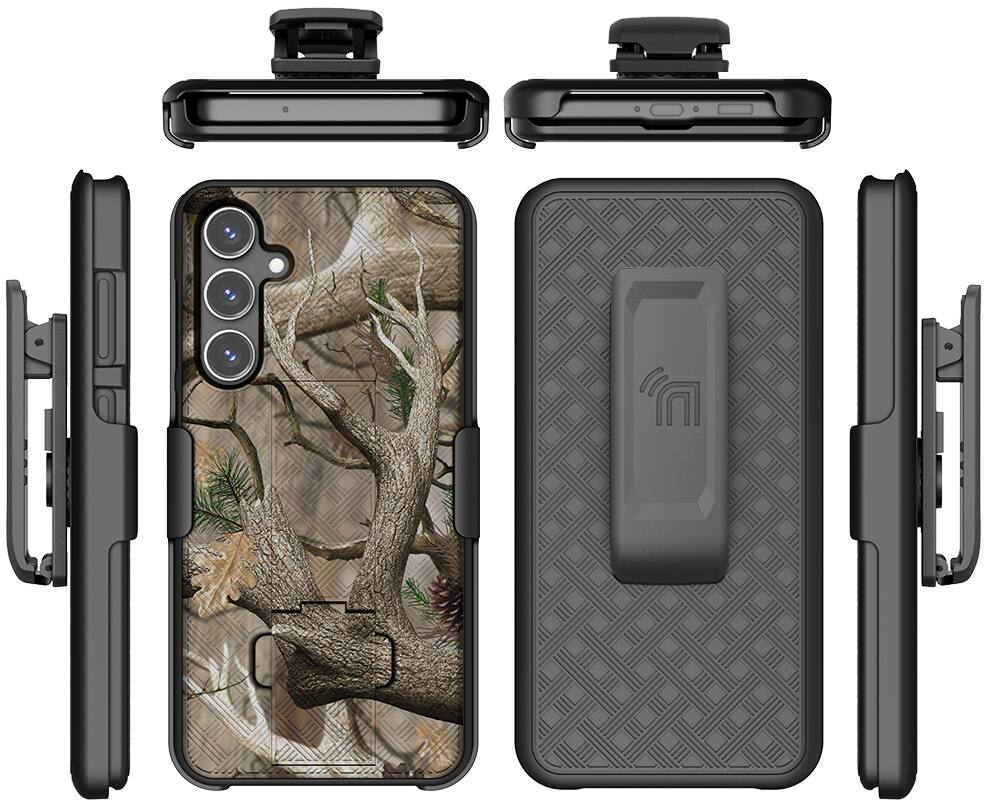 Alt View 8. Nakedcellphone - Combo for Samsung Galaxy S23 FE (2023) - Slim Case and Belt Clip Holster - Camo.