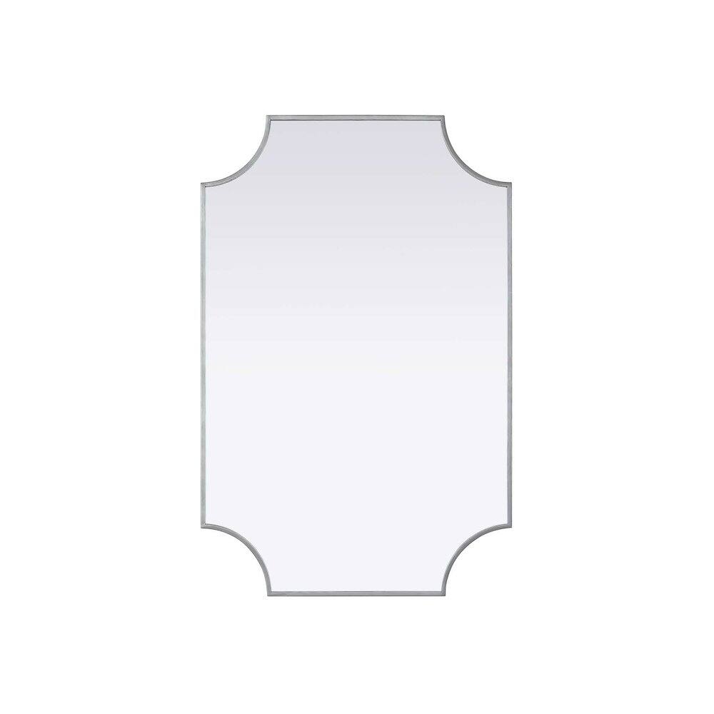 Alt View 4. Elegant Kitchen and Bath - Notched Metal Mirror 27x42 inch in Silver - Silver.
