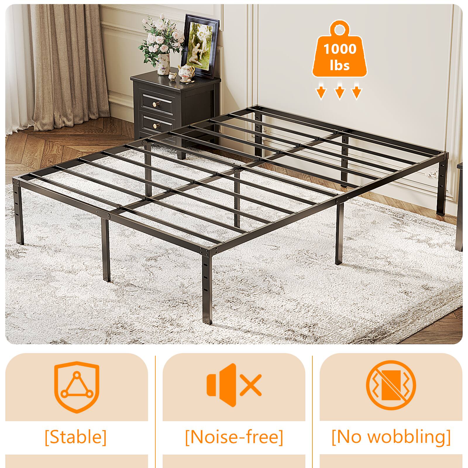 1000 lbs  
- Stable  
- Noise-free  
- No wobbling