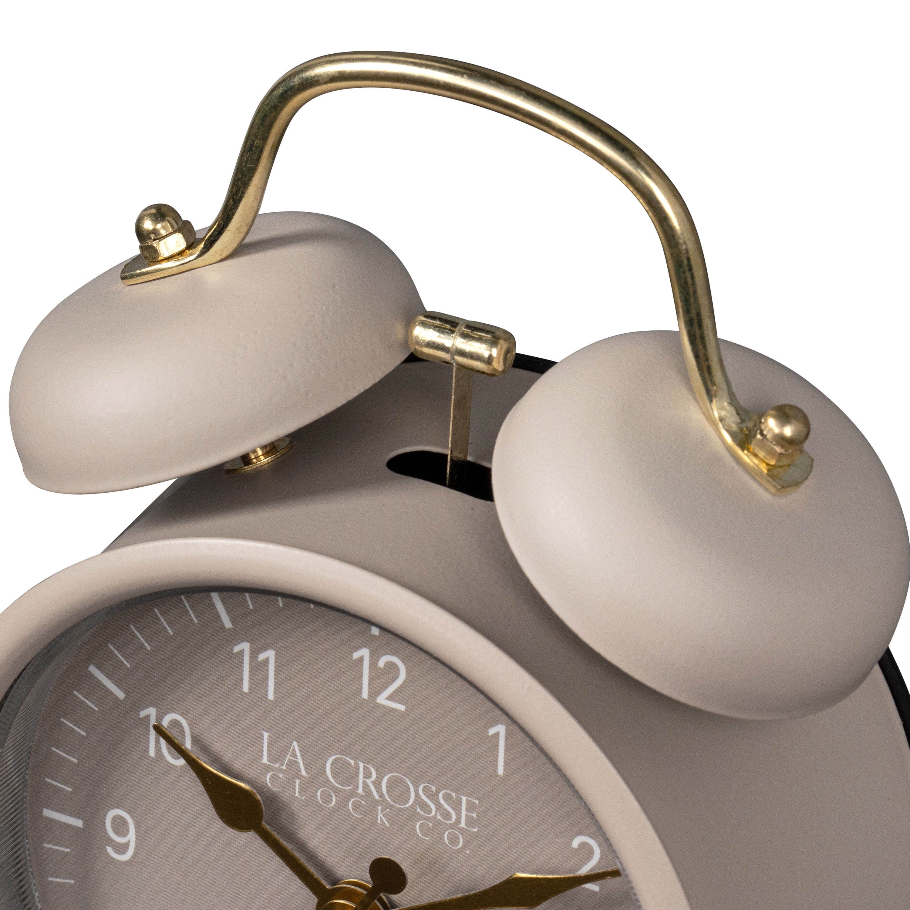 La Crosse Clock Co. Twin Bell Silent Sweeping Quartz Analog Alarm
