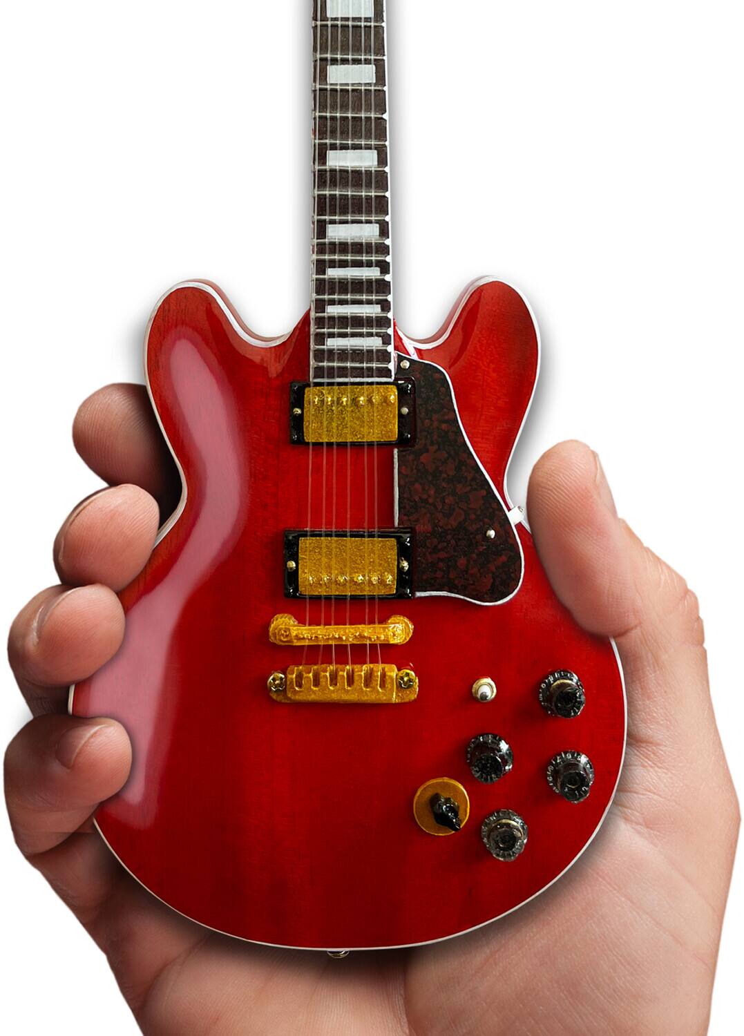 Alt View 2. Axe Heaven - Axe Heaven -Bb King - BB King Gibson Cherry ES-355 Lucille Mini Guitar Replica Collectible   - Collectibles - Multicolor.