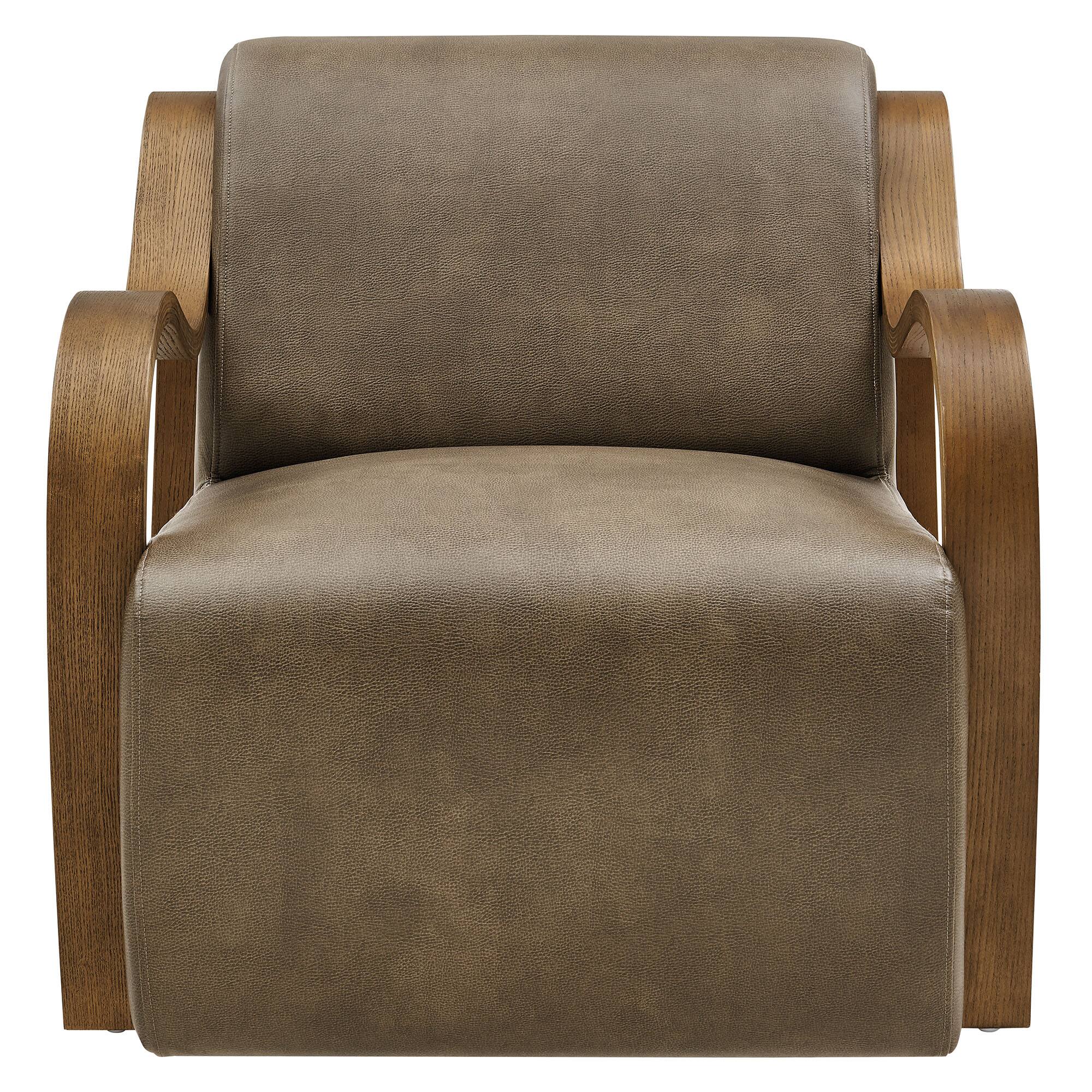 Alt View 4. Modway - Atrium Vegan Leather Accent Armchair by Modway - Mushroom.