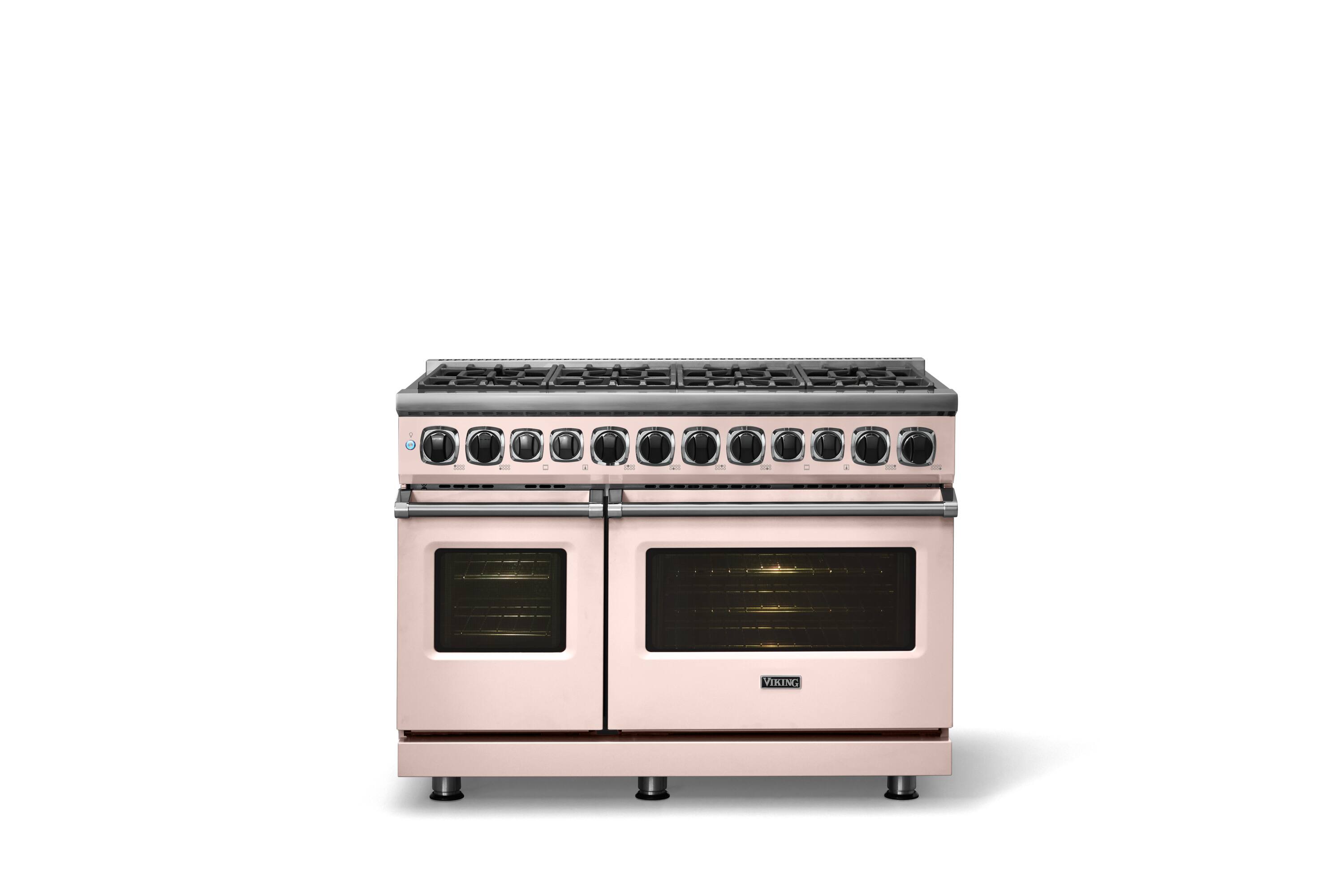 Alt View 1. Viking - 48 in. Wide 8 Burner Dual Fuel Sealed Burner Range - Blush.