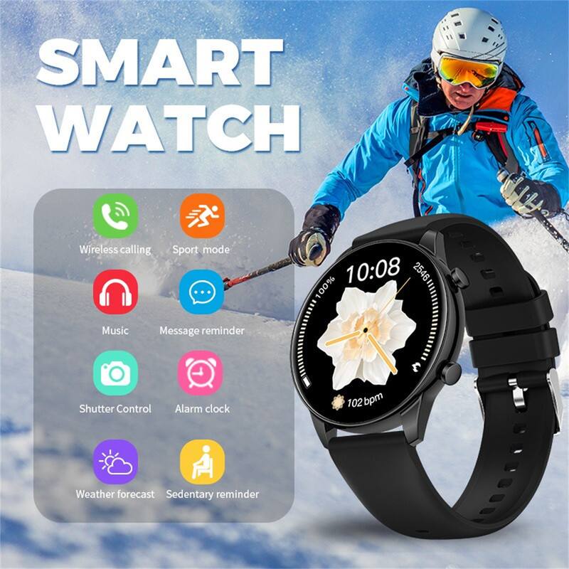 SMART WATCH

- Wireless calling
- Sport mode
- Music
- Message reminder
- Shutter Control
- Alarm clock
- Weather forecast
- Sedentary reminder