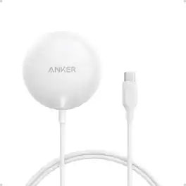 Anker - Zolo Magnetic Wireless Charger, Qi2 Certified 15W MagSafe-Compatible Wireless Charging Pad - White