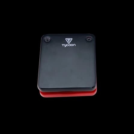 Tycoon Percussion - Large Siam Oak Cajon-Mounted Castanet Block, Red, 11 x 9.5 cm, Hook-and-Loop Attachment