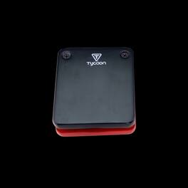 Tycoon Percussion - Large Siam Oak Cajon-Mounted Castanet Block, Red, 11 x 9.5 cm, Hook-and-Loop Attachment