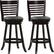 Angle. CorLiving - Bonded Leather and Wood Stools - Black/Cappuccino.