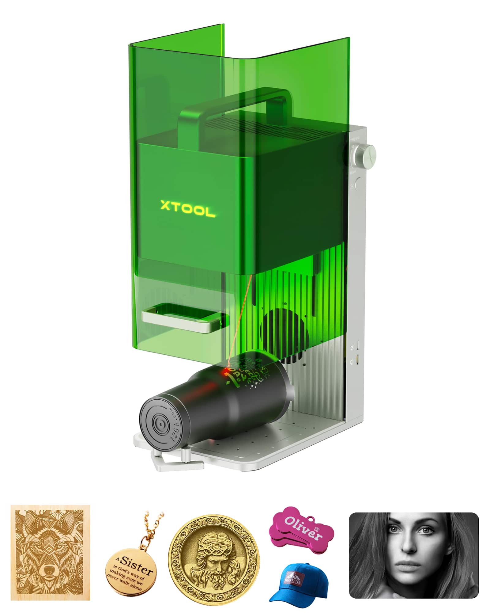 xTool - F1 2-in-1 Dual Laser Engraver, Lightning Speed Portable Laser Engraving Machine, HD Laser Engraver for Jewelry, Me