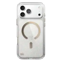 Speck - Presidio Lux Case with MagSafe for Apple iPhone 18 Pro Max / iPhone 17 Pro Max - Clear/Gold Glitter