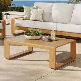 Lirienne Outdoor Patio Aluminum Faux Wood Coffee Table by Modway - Natural