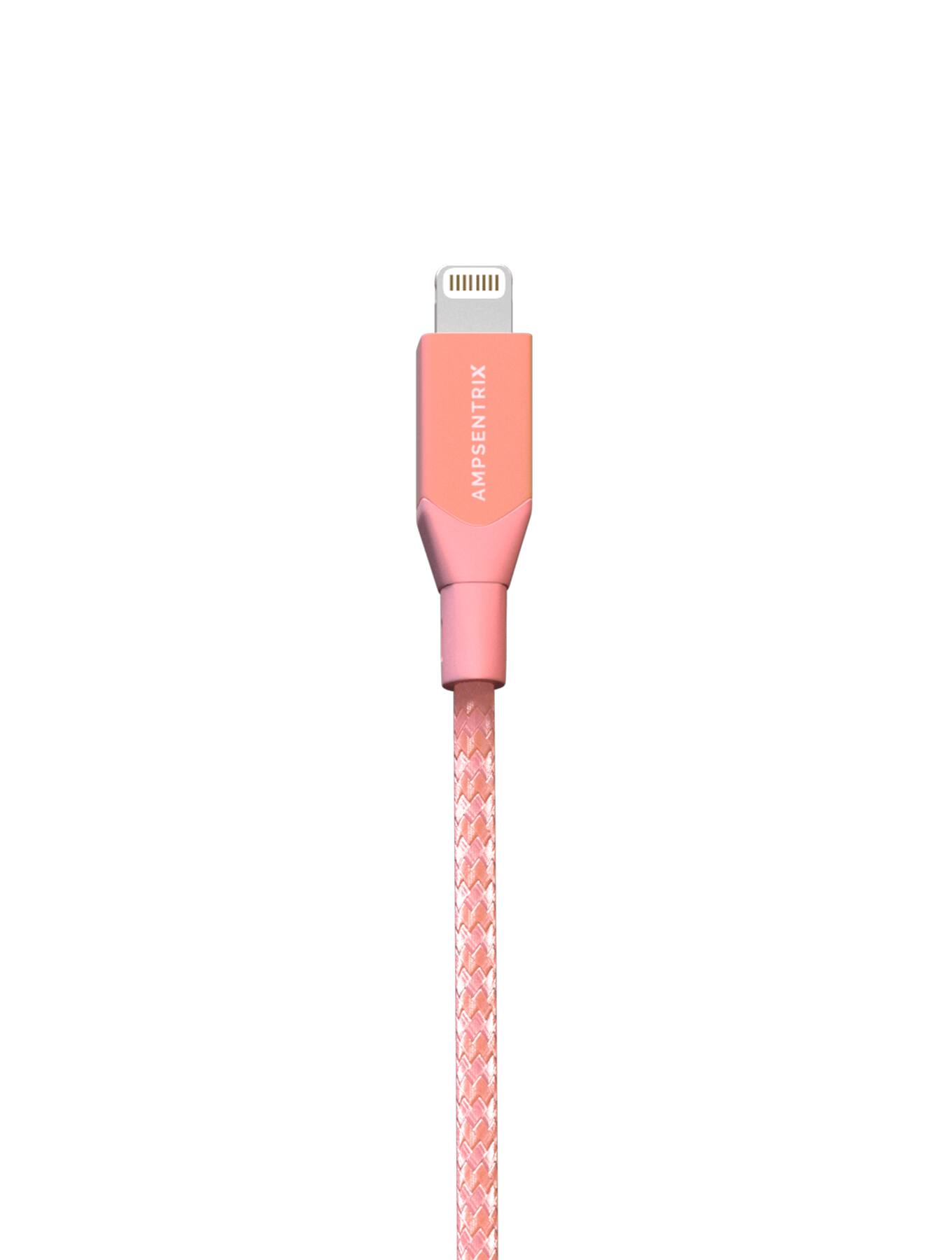 Alt View 2. Ampsentrix - 3 ft Non-MFI Lightning To USB Type C Cable (Infinity) - Pink - Pink.