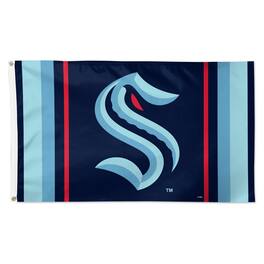 WinCraft - Seattle Kraken 3' x 5' Team Stripe Deluxe Single-Sided Flag - Multicolor