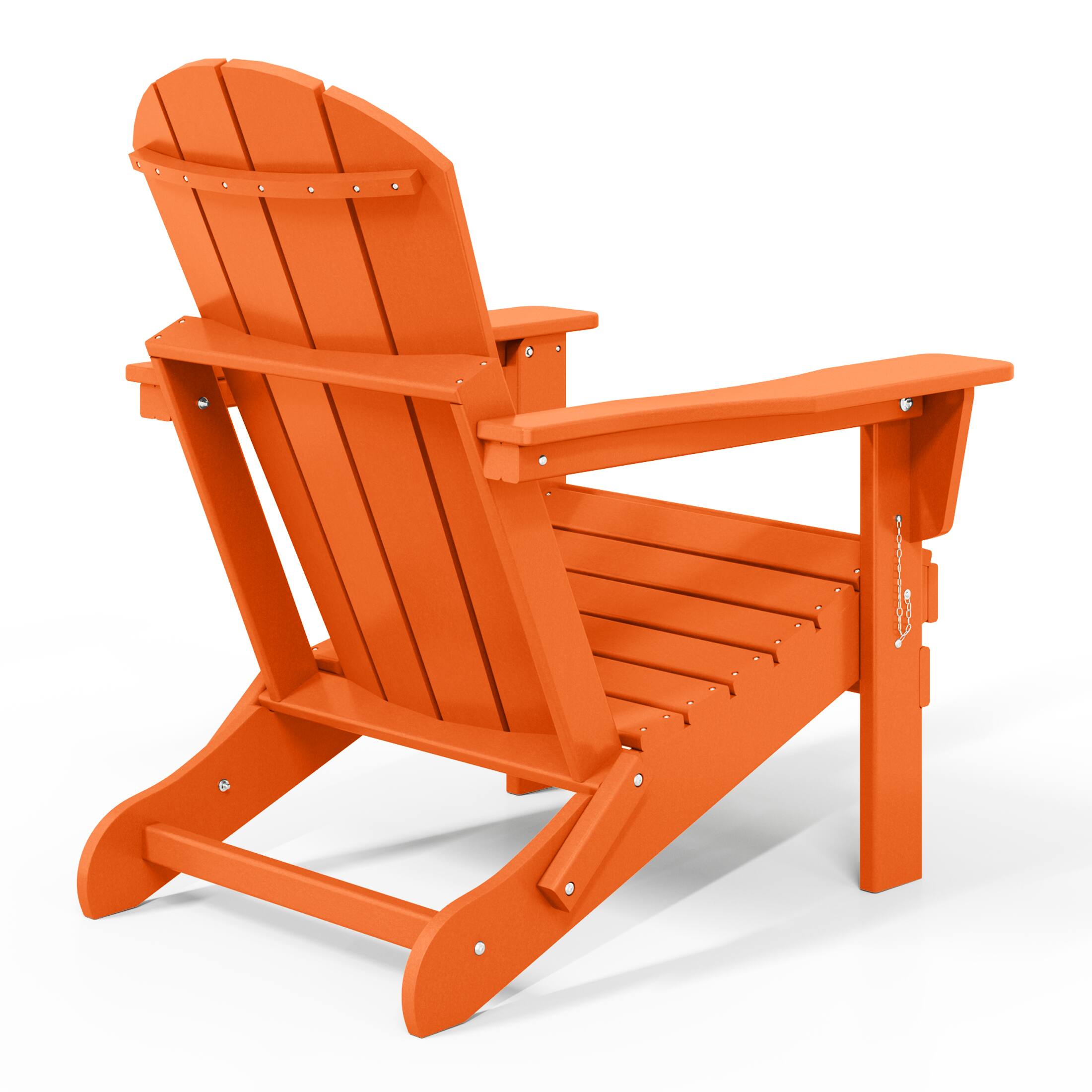 Back. WestinTrends - WestinTrends Malibu Outdoor HDPE Folding Poly Adirondack Chairs (Set of 2) - Orange.