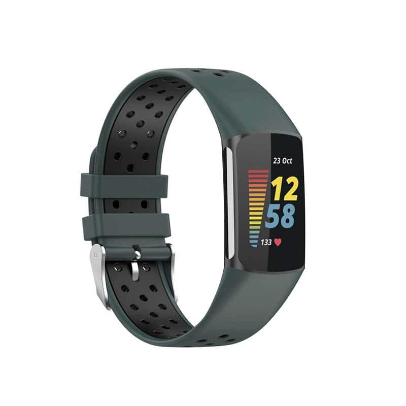 StrapsCo - Sports Band Silicone Rubber Watch Strap For Fitbit Charge 6 - Teal & Black