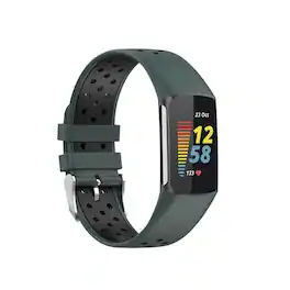 StrapsCo - Sports Band Silicone Rubber Watch Strap For Fitbit Charge 6 - Teal & Black