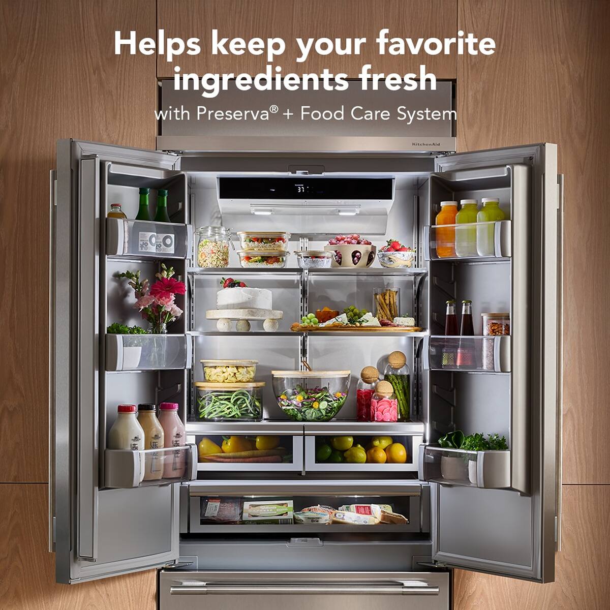 Helps keep your favorite ingredients fresh with Preserva® + Food Care System