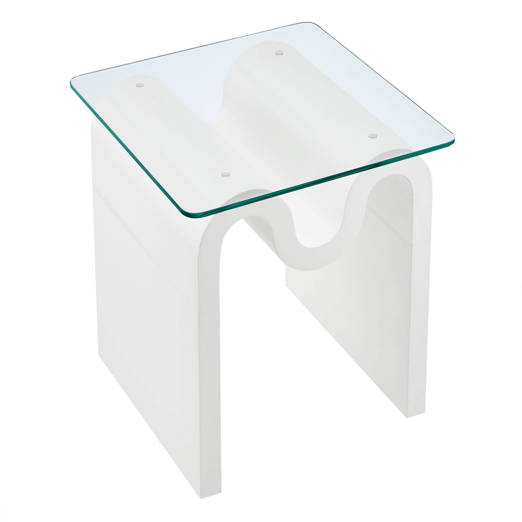 Alt View 4. Modway - Ondine Glass Top Side Table by Modway - White.