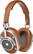Front. Master & Dynamic - MH40 Wired Over-the-Ear Headphones - Silver Metal/Brown Leather.