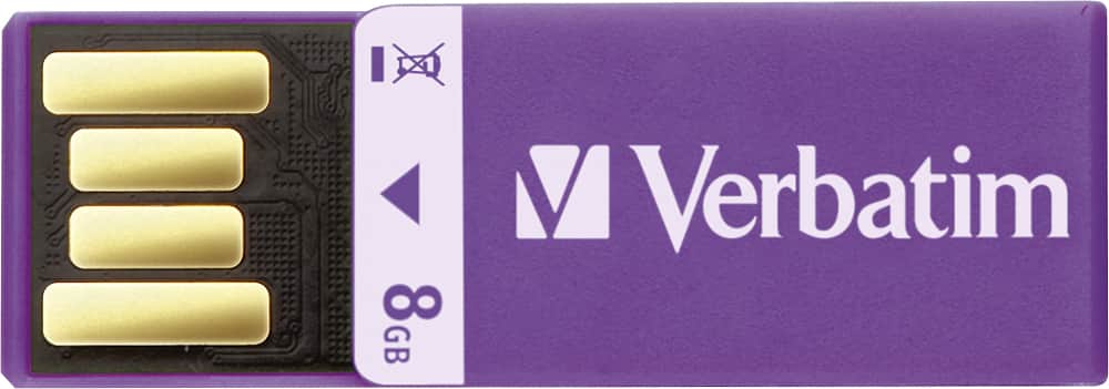 Front. Verbatim - Clip-It 8GB USB 2.0 Flash Drive - Violet.