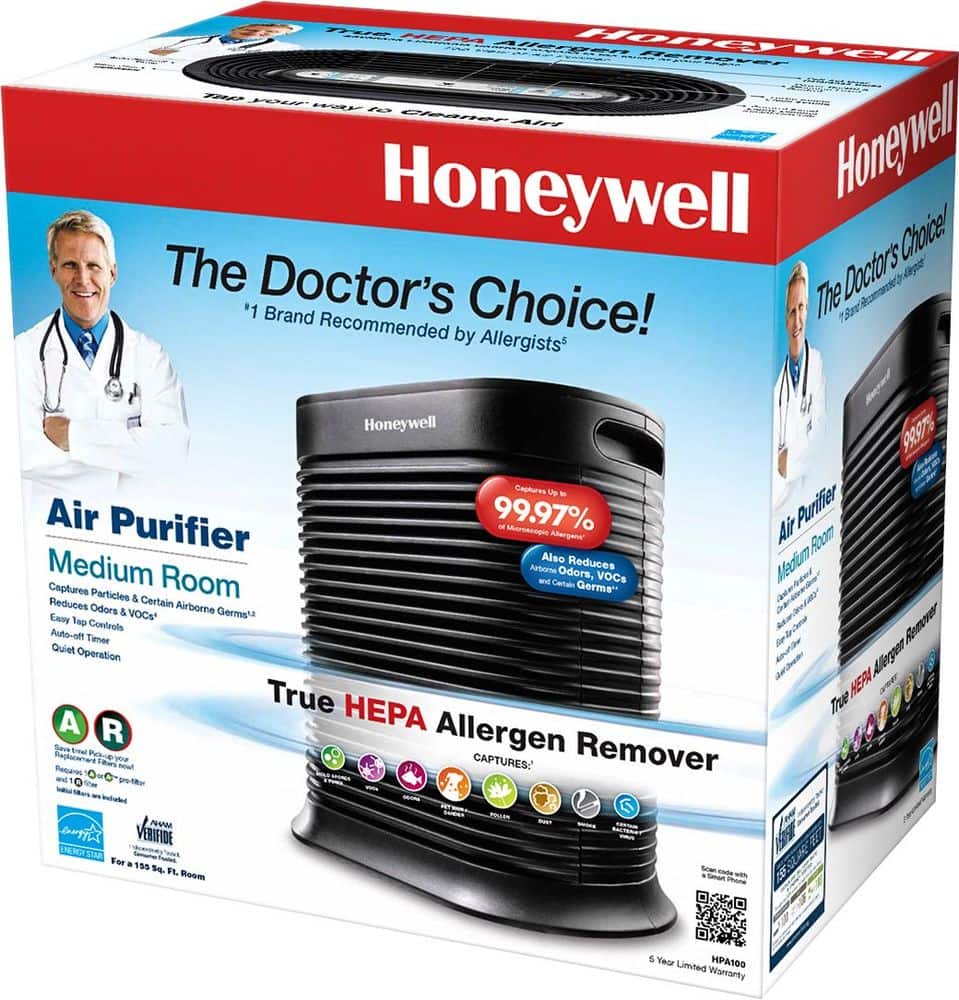 Alt View 18. Honeywell - HPA100 HEPA Air Purifier, Medium Room (155 sq. ft) - Black.