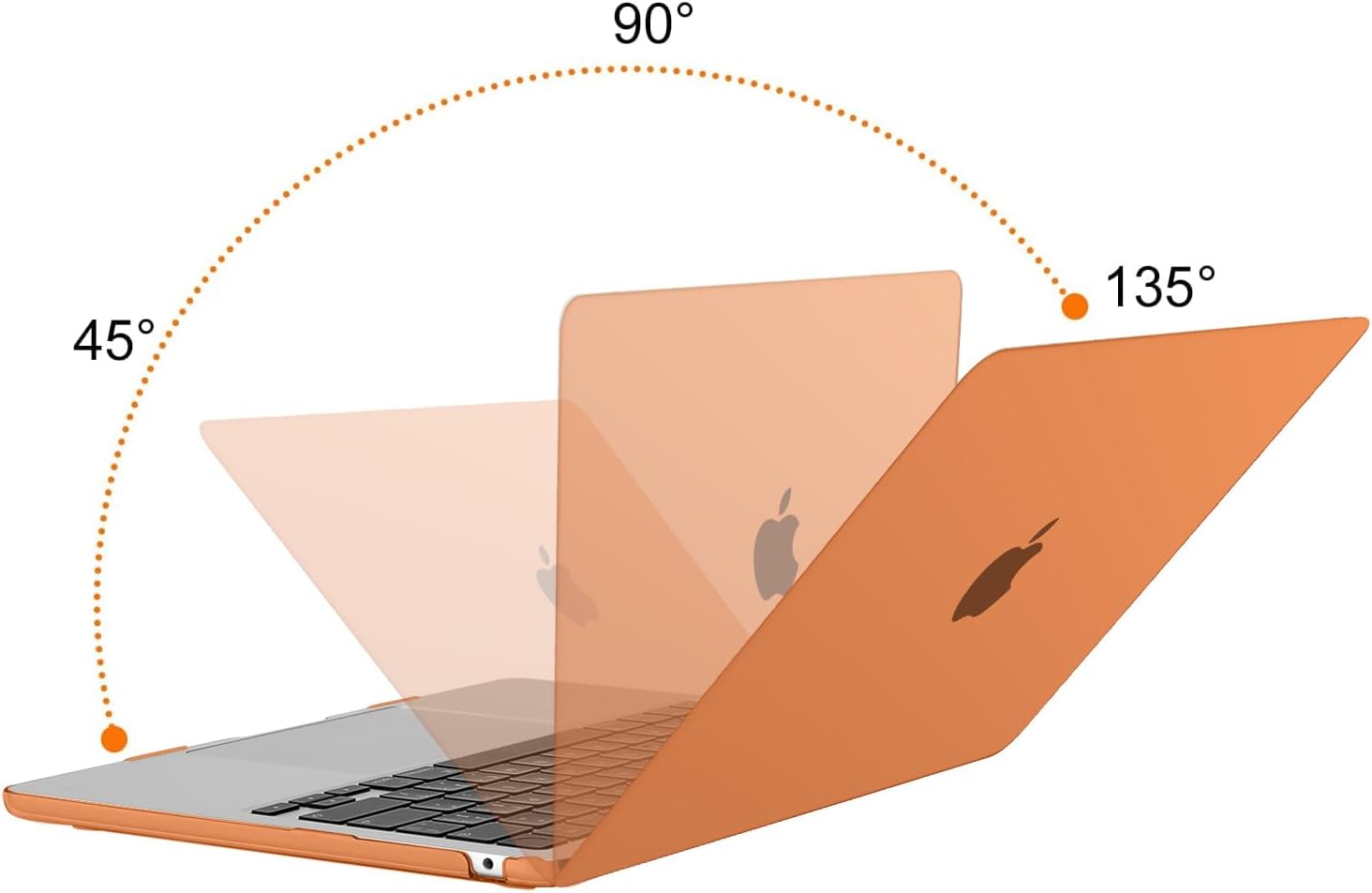 Back. mosiso - Laptop Case for MacBook Air 13 inch Case M5 A3449 M4 A3240 M3 A3113 M2 A2681 2022-2026 - Cosmic Orange.