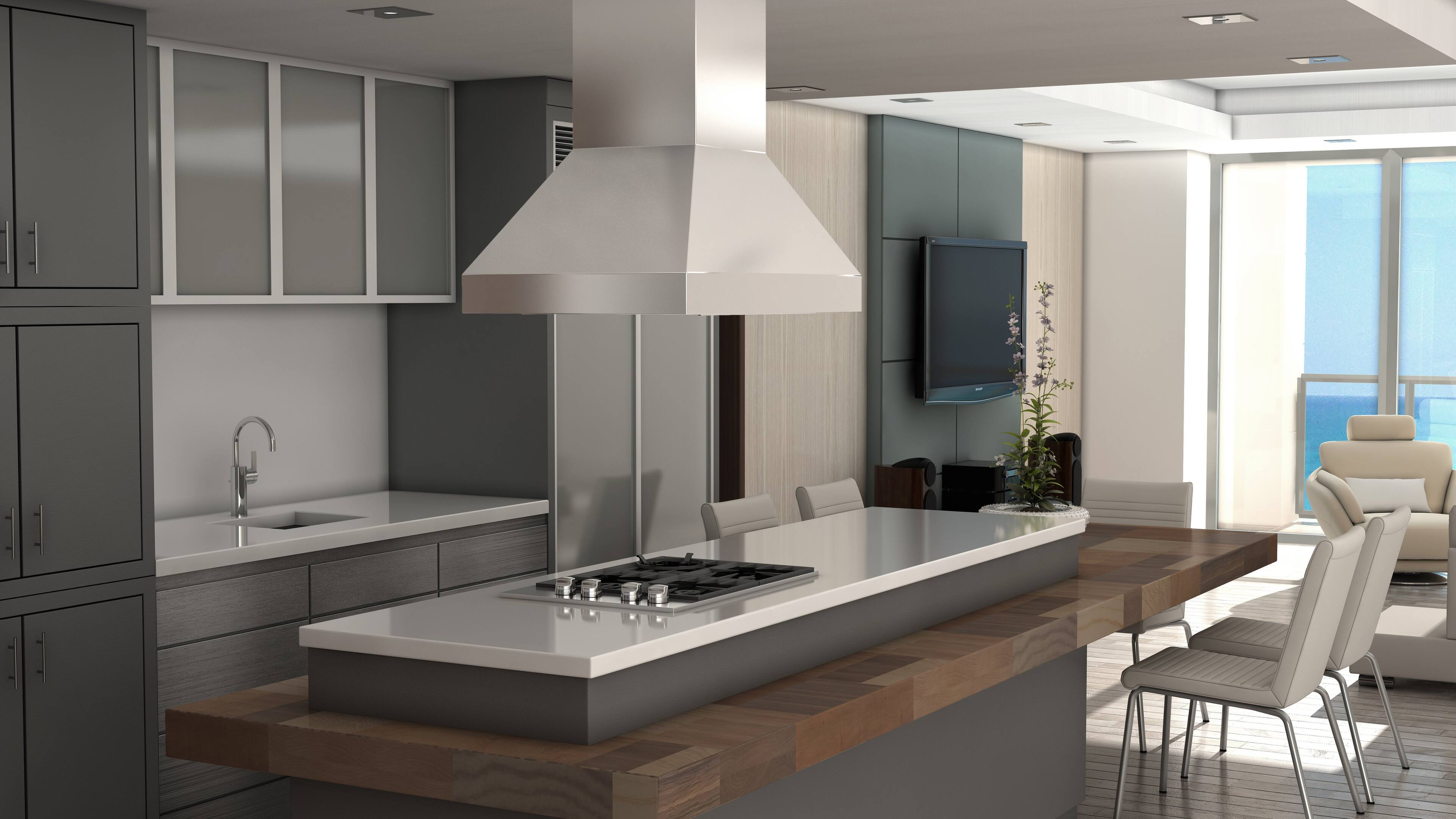 Alt View 1. ZLINE - 36 in. Outdoor Island Mount Range Hood (597i-304-36) - Silver.