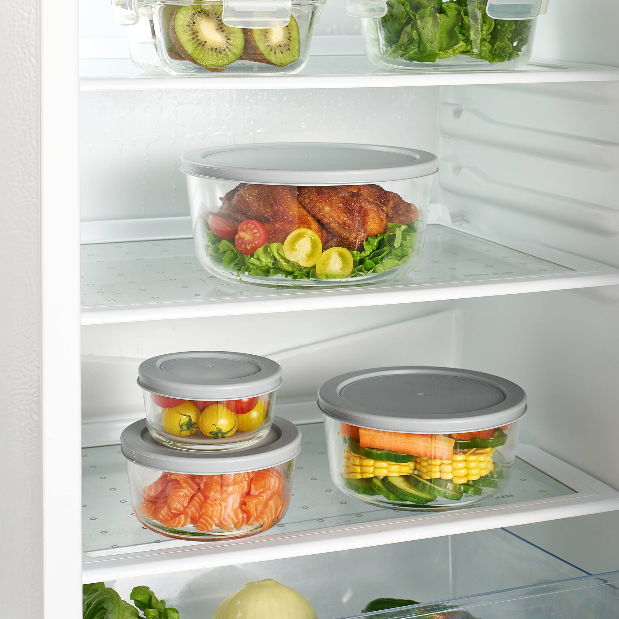 Alt View 1. Sorbus - 4 Pack Glass Meal Prep & Food Storage Containers with Airtight Lids Microwave & Freezer Safe - Clear.